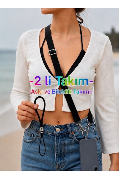 Rang store Telefon Askısı-Yaka Kartı Askısı-Askı ve 2'li Bileklik Takım -Tüm ...