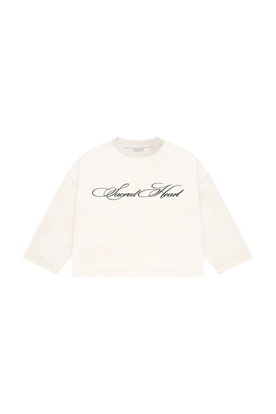 lethestudios Sacred Heart Baskılı Uzun Kollu Basic T-Shirt