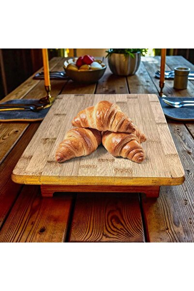 WEYNE Rectangular Cutting Board with Bamboo Legs, Presentation Board, Bread Board, Meat Board, Vegetable Board 28X18 cm