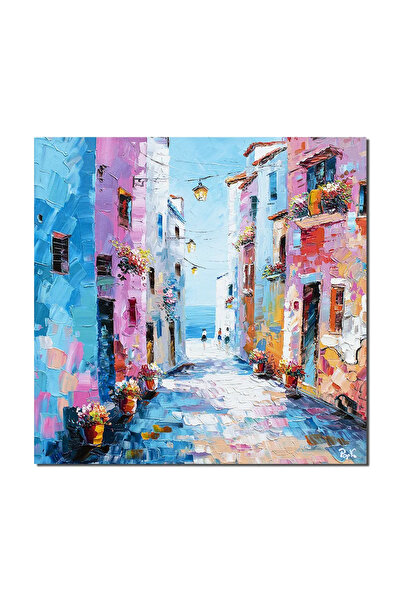 artnova Χειροποίητη ζωγραφική με την τεχνική ιμπάστο, απεικόνιση μεσογειακού ...