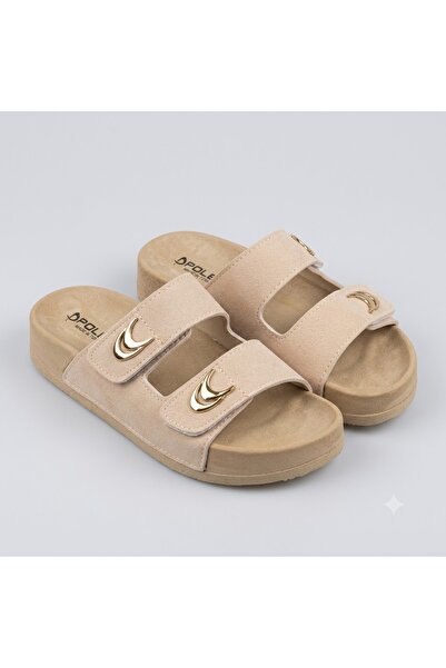 KİNDEP (Pollen) Velcro Very Comfortable Daily Women's Slippers Cream