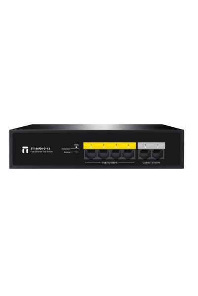 Stonet ST106PDI-2-43 6*10/100M ports: 4 PoE ports+2 uplink ports 43W