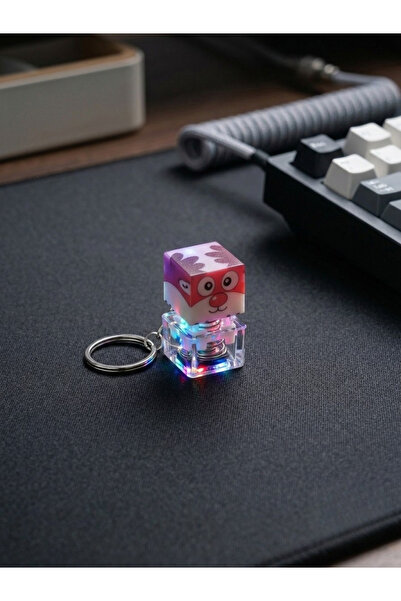Lento Design Işıklı Mekanik Switch Anahtarlık - Retro Fidget Stres Oyuncağı