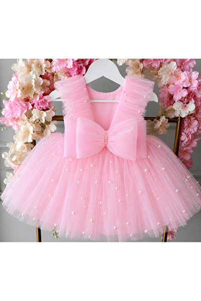 SHClothing accessories Pembe İncili Kız Çocuk Düğün,Doğum Günü,Parti Elbisesi...