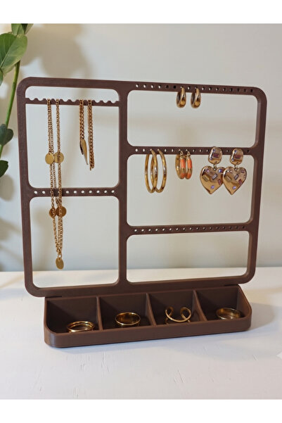 Fullment Aesthetic Desktop Jewelry Stand, Compartmentalized Earring and Ring ...