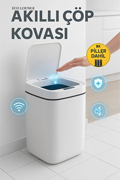 Genel Markalar 20 Litre Sensörlü Akıllı Çöp Kovası UV Işıklı Sessiz Otomatik ...