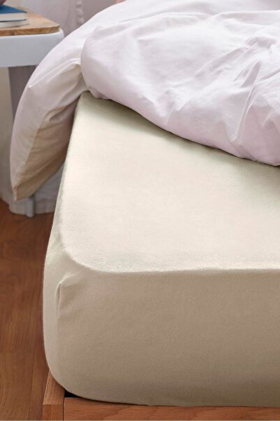 Tchibo Double Flannelette Fitted Sheet 140 x 200 cm, Off White