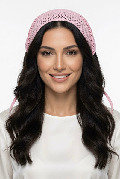 Mollycrush Summer Mesh Triangle Pink Bandana Knitted Hair Band |   Bohemian Accessory