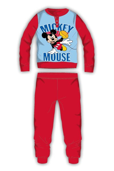 Disney Mickey Pijama roșie 3-6 ani cu nasturi la gât și print în textură 100%...
