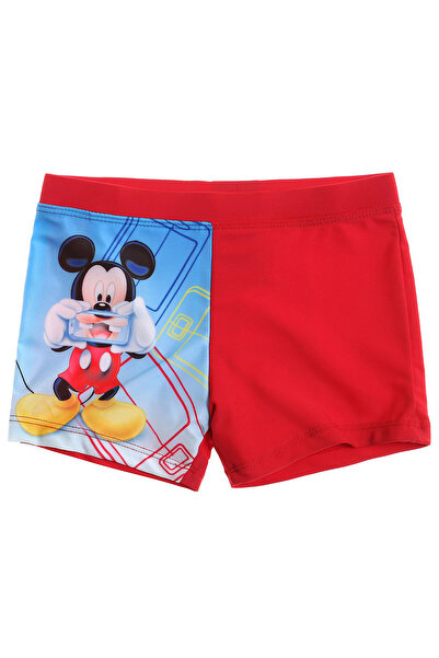Disney Mickey Boxer de baie roșu cu uscare rapidă 82% poliamidă 18% spandex