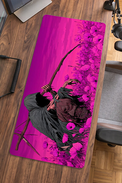 Milura Azrail ve Çiçek Tarlası 40x90 ProControl Mouse Pad Gaming Mousepad Kay...