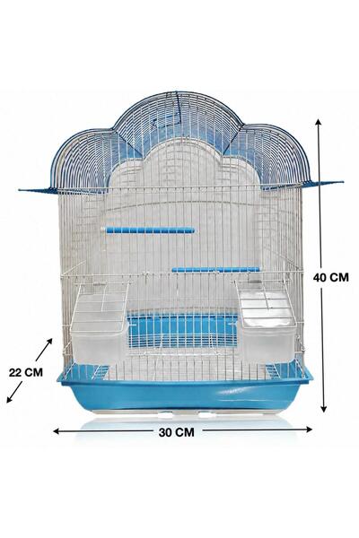 GÖKMER PET Kuş Kafesi Metal 30 x 22 x 40 cm (Yükseklik) – 3 Kapılı, Çift Yeml...