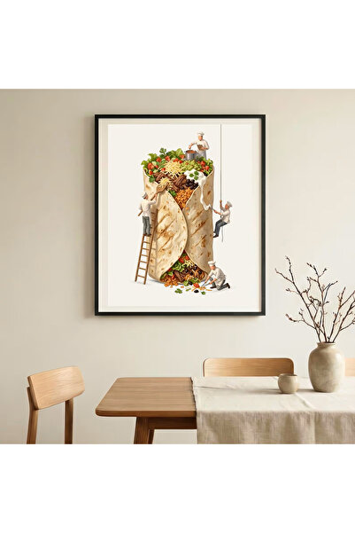 HOME MODE Giant Burrito with Chefs 30x40 Gallery Wrapped Canvas Print | Whims...