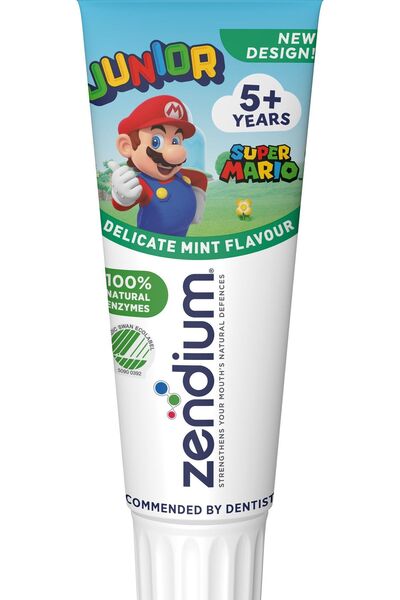 hager Pastă de dinți Zendium Super Mario, Mentă delicată, Fluor, 75 ml