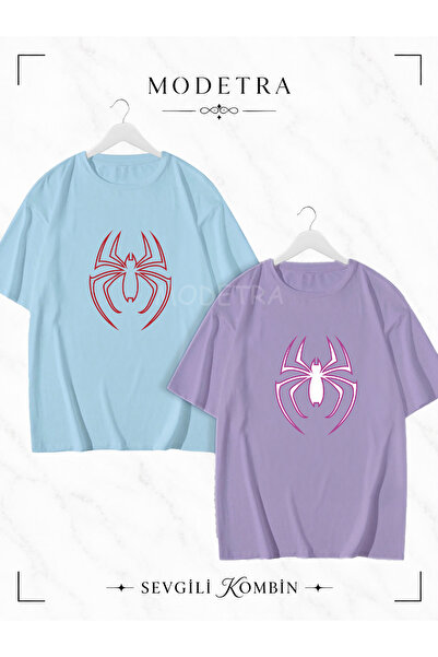 Modetra Women's Men's Spider Design Medium Front Printed Lover Couple Combina...