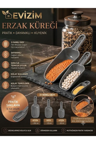 Evizim Plastic Food Scoop Flour Sugar Legume Food Measuring Serving Spoon