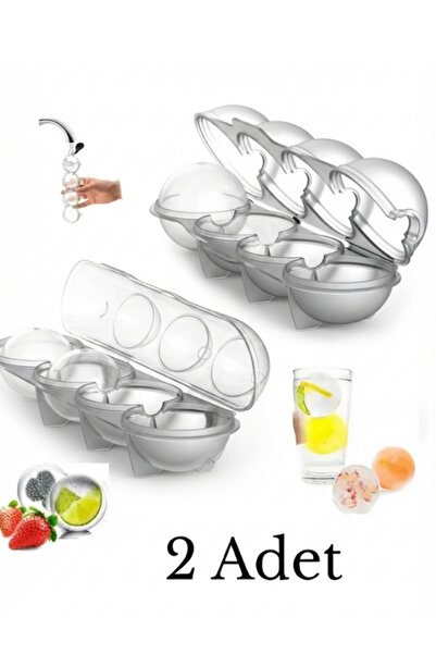 mucit home Küre Buz Top Kalıbı Küre Buz Topu Kalıbı 2 Adet Yuvarlak Içecek Bu...