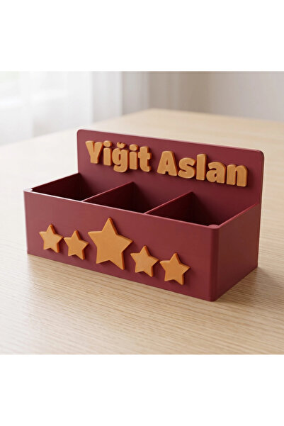 Atatuğ Hediyelik Kişiselleştirilmiş İsimli Kalemlik Masa Organizer 3D Baskı