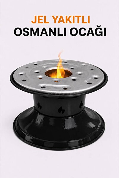 Jel Yakıtlı Osmanlı Ocağı – Siyah- Geleneksel Osmanlı Ocağı Isıtıcı – Kahve, Çay ve Sunum Ocağı