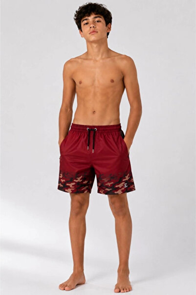 Asmedo Children's Premium Swim Shorts with Zipper Pockets and Mesh Lining - B...