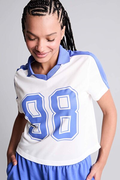 DeFacto Polo Collar Checkered Sports Tulle Short Sleeve Polo T-Shirt I3137Ax26Au