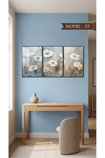 Akıllı Kağıt Cam Görünümlü Yapışkanlı Tablo Çiçek (Model- 33)