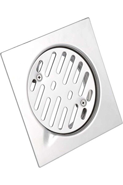 Duravel Square Floor Drain Cover, Chrome-Plated Stainless Steel, Modern Bathr...