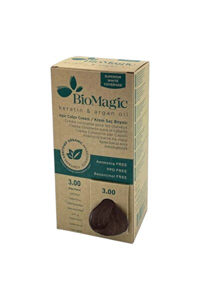 BIOMAGIC Vopsea de păr permanentă 3/00 Maro închis 250 ml