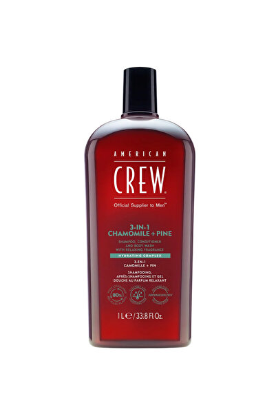 American Crew Șampon, Balsam și Gel de duș 3-în-1 cu Mușețel și Pin 250 ml