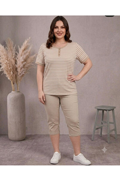 Generic Brand Plus size lycra viscose combed fabric comfortable cut button de...