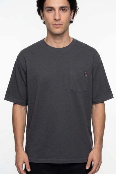 Lee Cooper TODY Erkek Regular Fit Basic Bisiklet Yaka T-Shirt Gri