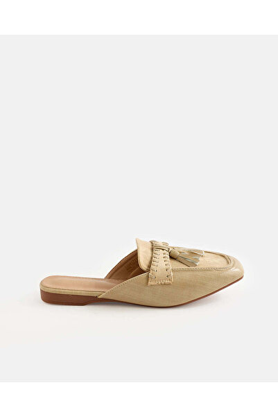 REDTAG Women Ivory Tassel Trim Mules