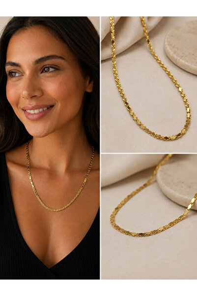 FM 💎   Premium Gold Color Shiny and Stylish Sequin Barley Chain Stylish 316L...