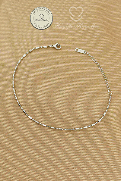 Keyifli Hayaller 316L Steel Anklet |   Çubuk Dorika Chain Steel Anklet 20+5 c...
