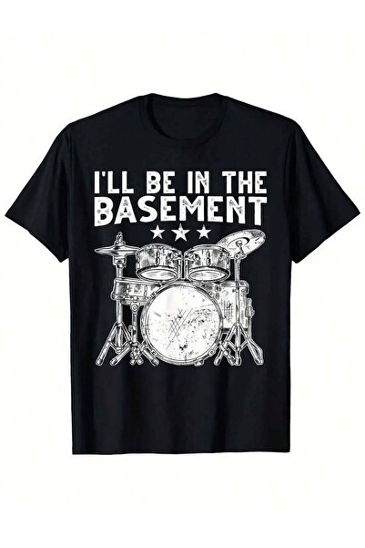 45 BPM تي شيرت بتصميم جرافيك - تصميم "I'll Be In The Basement" مع نجوم فرقة ا...