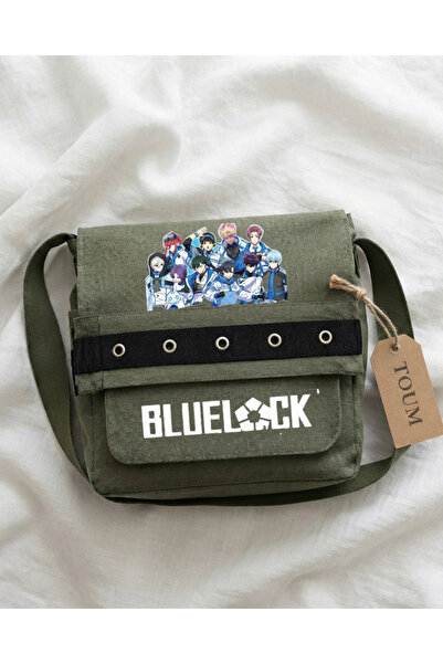 Toum Anime Blue Lock Printed Khaki Eyelet Messenger Bag
