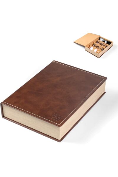 TERRIFI PU Leather 4-Slot Glasses Case, Handmade Sunglasses Organizer for Tra...