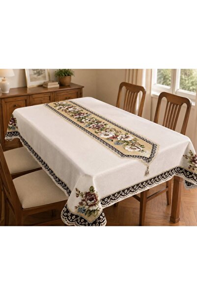 Yeshome Collection 6 Person Tapestry Woven Floral Pattern Living Room and Din...