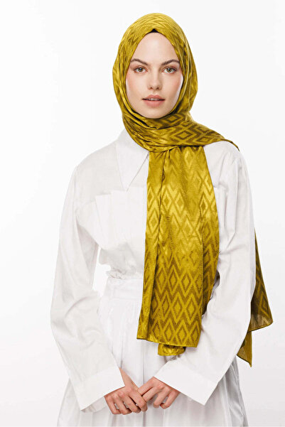 wesscollection شال نسائي منسوج من الجاكار اللامع بنقشة البقلاوة مقاس 75x185 سم