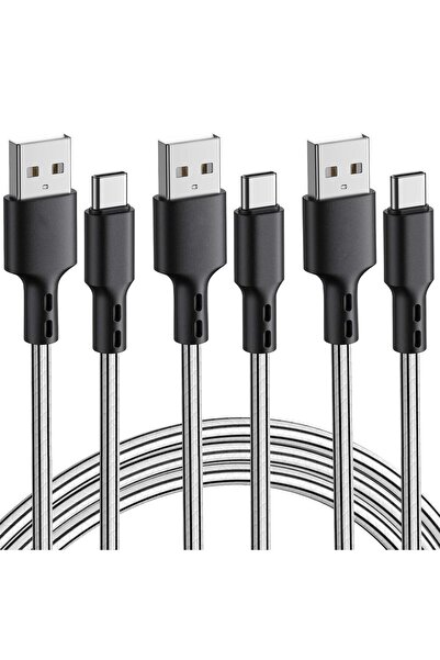 schitec كابل شحن USB من النوع C، مغلف بالـ PVC، بطول 3 أمتار، شحن سريع ونقل ا...
