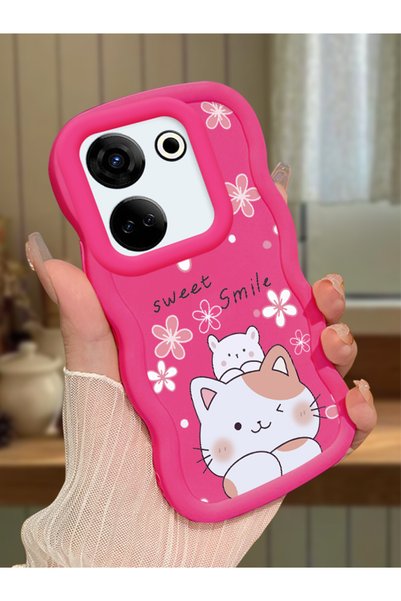 Hontinga Tecno Camon 20 Compatible Case Camera Protector Red Silicone Couple ...
