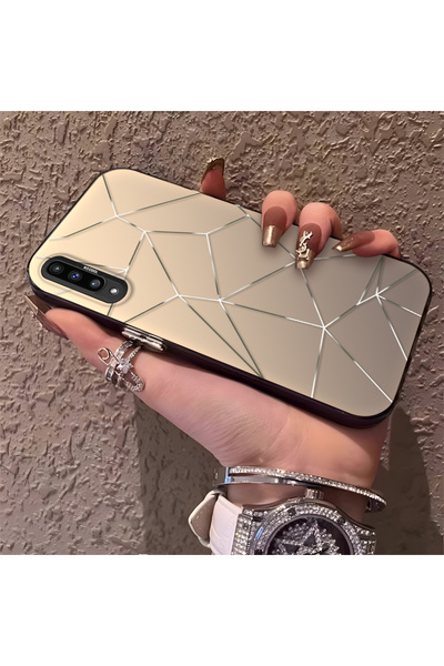 SLIMFELT Samsung Galaxy A50/A50S/A30S Uyumlu şık geometrik çizgi baskılı sert...