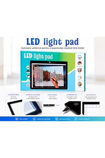 OEN Tabletă LED A4 pentru desen și tatuaje, Placă luminoasă LED, iluminare un...