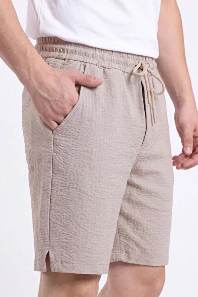 EXSPORT Men's Silver Striped Adjustable Waist Slit Shorts