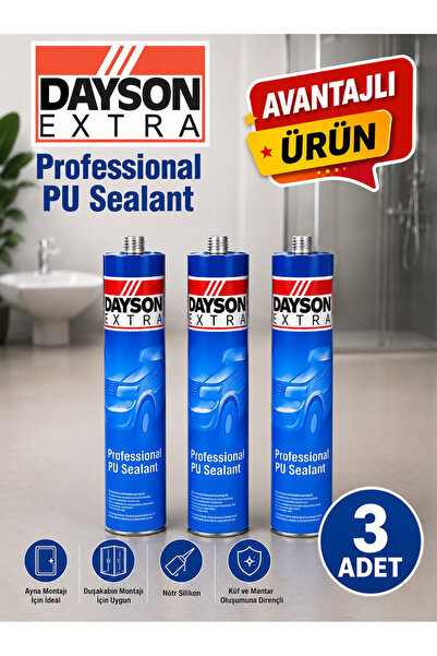 DAYSON *3 Adet* Beyaz Mastik Ekstra Güçlü Yapıştırıcı 280 Ml Üstün Yapışma ve...