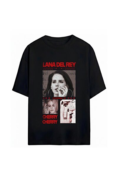 SVART WEAR Tricou oversize unisex cu imprimeu Lana Del Rey, 100% bumbac