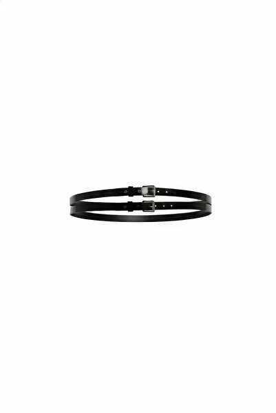 Angels Passion Double Thin Black Women's Belt