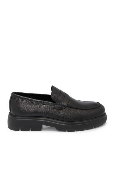 Tergan Siyah Hakiki Deri Erkek Loafer - E25S1AY57420-A41