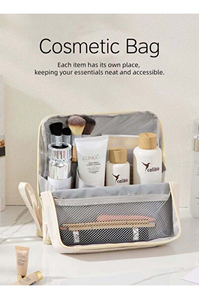 SOFTEN SOTEN Large Travel Makeup Bag Organizer, Standing Cosmetic Organizer w...
