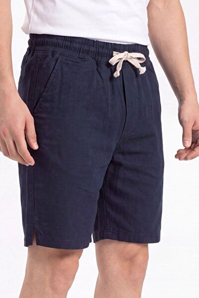 EXSPORT Men's Hawaiian Linen Shorts with Slits and Side Pockets